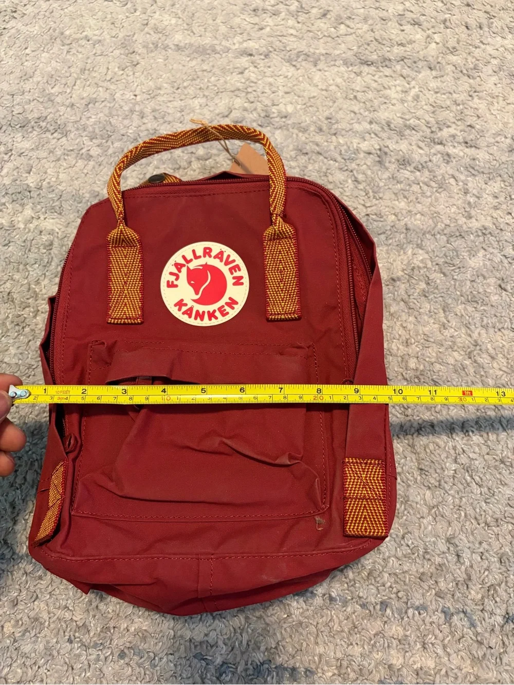 NWT Fjallraven Kanken Mini Backpack Ox Red Goose Eye Pattern 23561 7L